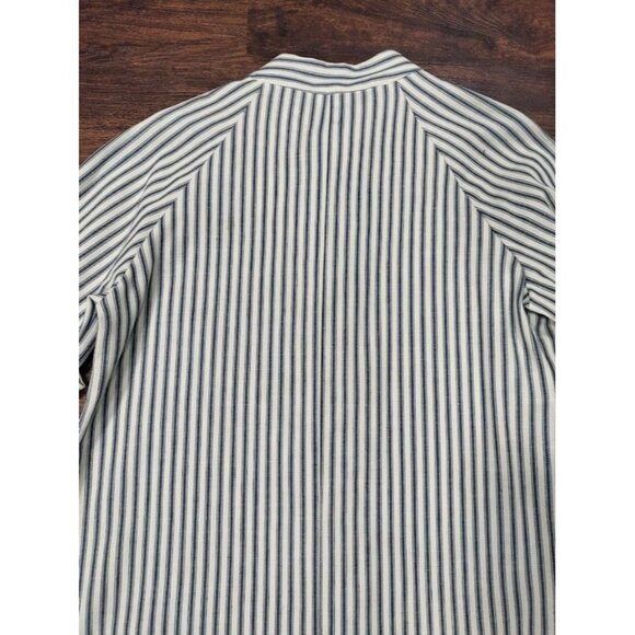 Vintage 70's Gertrude Davenport Striped Half Sleeve Buttoned Sleep Shirt Blue M - Picture 5 of 8